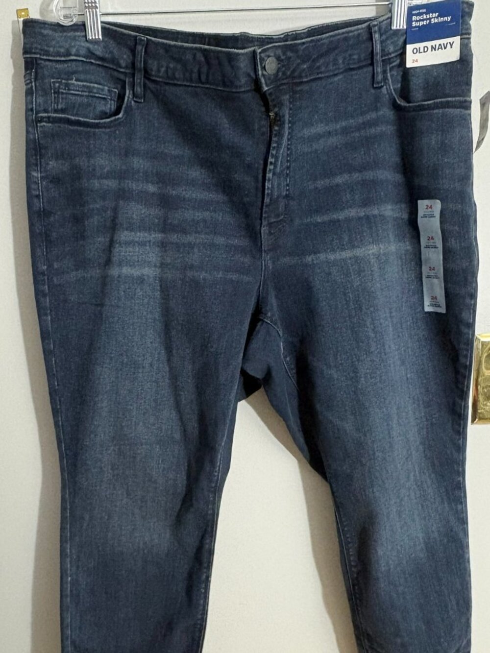 OldNavy Rockstar Jeans Womens 24 (Plus Size)High Rise Super Skinny Dark Wash NWT